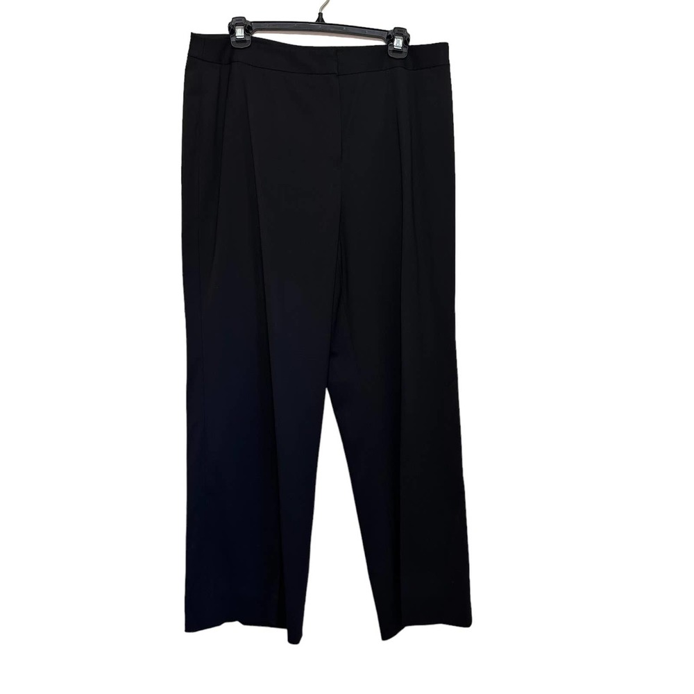 Lafayette 148 New York Black Wool Stretch Menswear Dress Pants sz 14 Perfect!